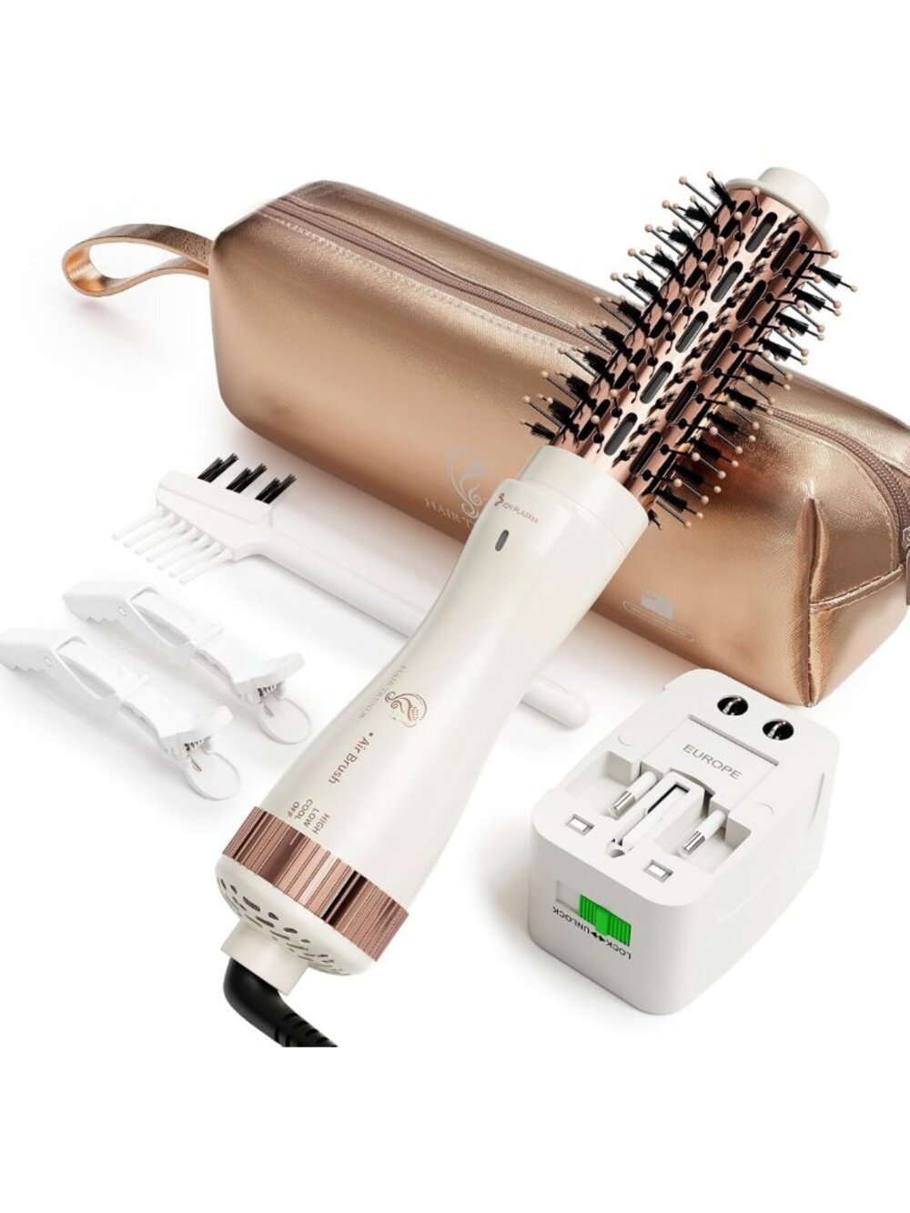 1.5 Inch Round Brush Blow Dryer - Dual Voltage, Perfect for Shoulder Length Hair